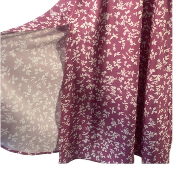 Floral Pink,white,Flutter,split,V neck,Maxi Dress,Large,New - Picture 4 of 6